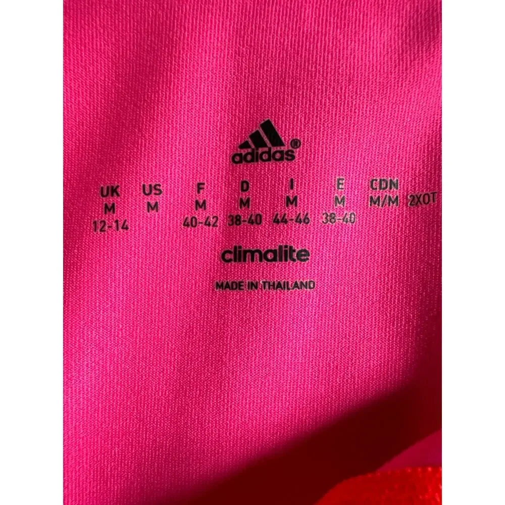 Adidas Women's Climalite Essentials Quarter-Zip Top Solar Pink/Solar Red Medium - Picture 5 of 6